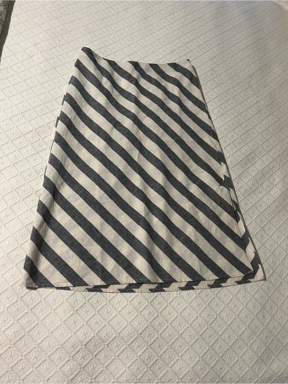 J. Crew Black and White Diagonal Stripe A-Line Skirt